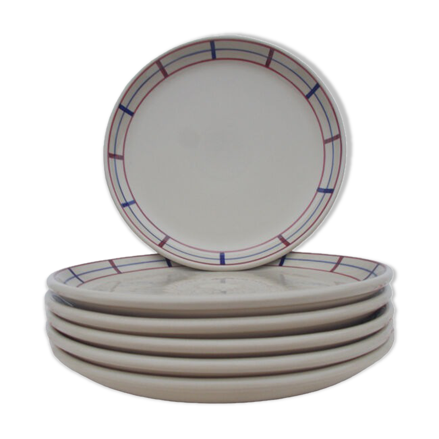 6 basque flat plates in sandstone decoration amatxi