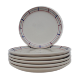 6 assiettes plates basque en grès décor amatxi