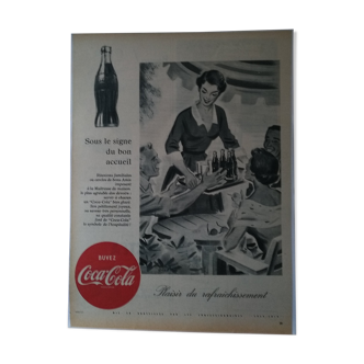 Publicité papier Coca Cola, issue d'une revue d'époque