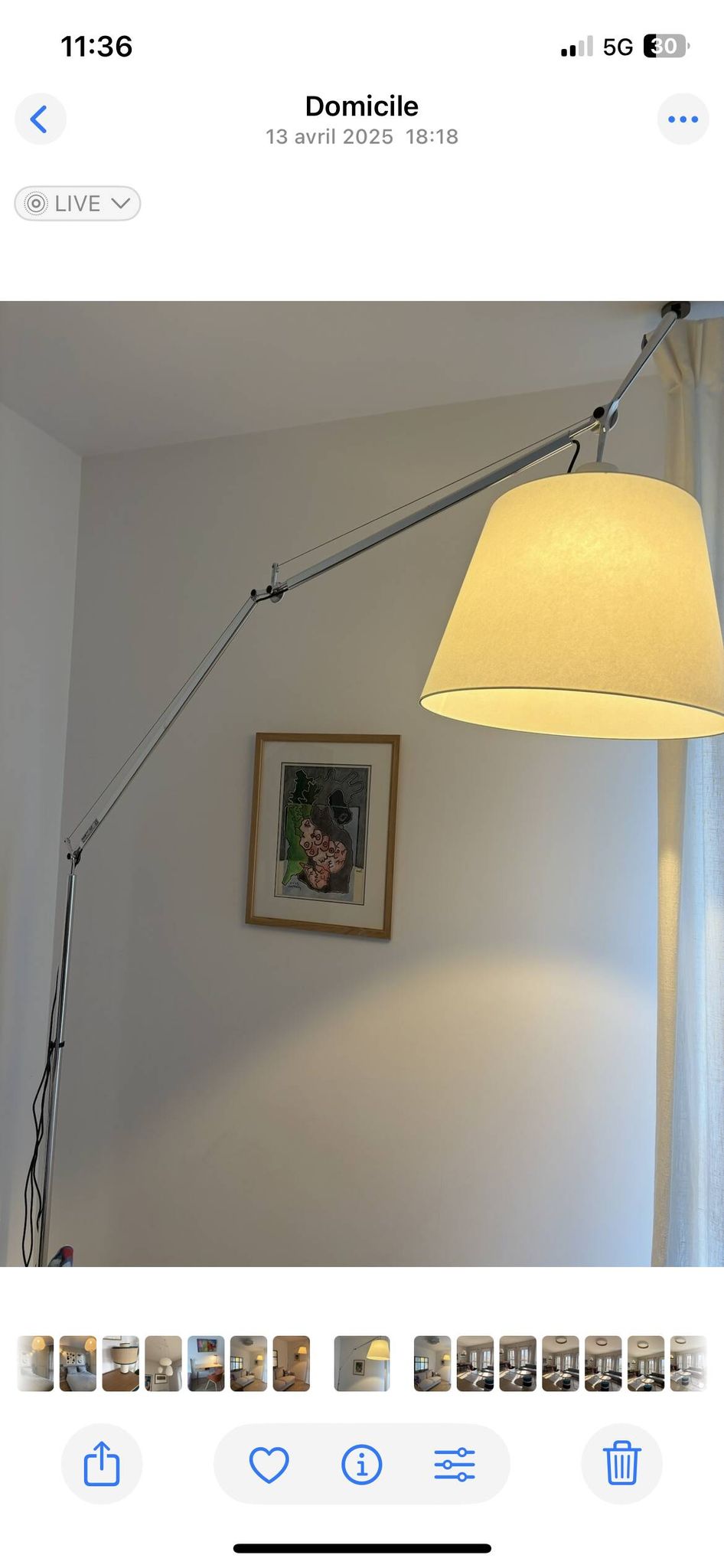 For sale: Tolomeo Mega floor lamp by Artemide in like-new condition.