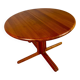 Table à manger ronde extensible en teck, années 1960
