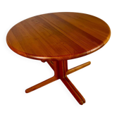 Table à manger ronde extensible en teck, années 1960