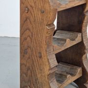 Vintage Dutch Brutalist Oak Wine Rack, 1950s