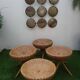 Summer Lounge 4 stools and coffee table Wicker of the 1960s