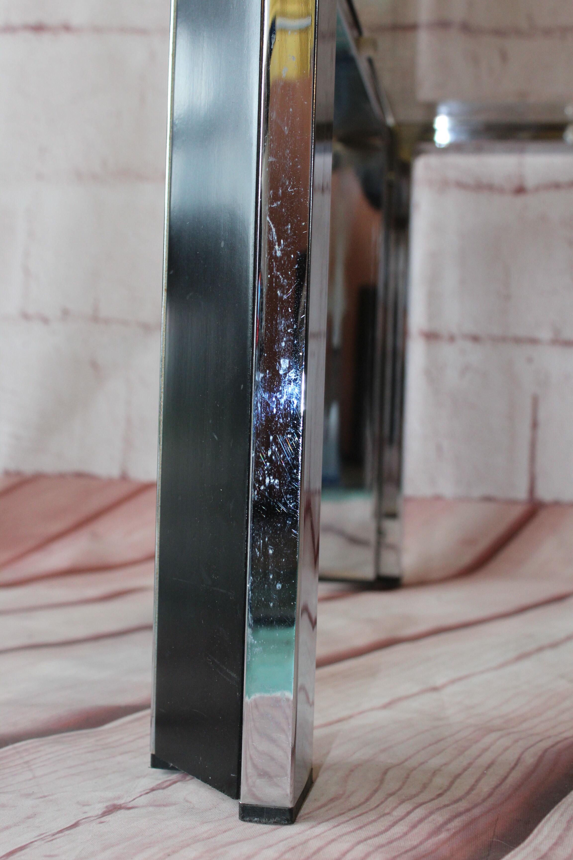 OLD VINTAGE CHROME COFFEE TABLE