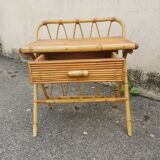 Pair of vintage rattan bedside tables