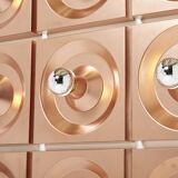 Set of nine wall lamps copper Klaus Hempel for Kaiser Leuchten 1970