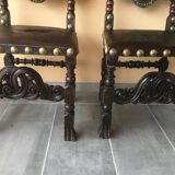 Paire de chaises en cuir de Cordoue
