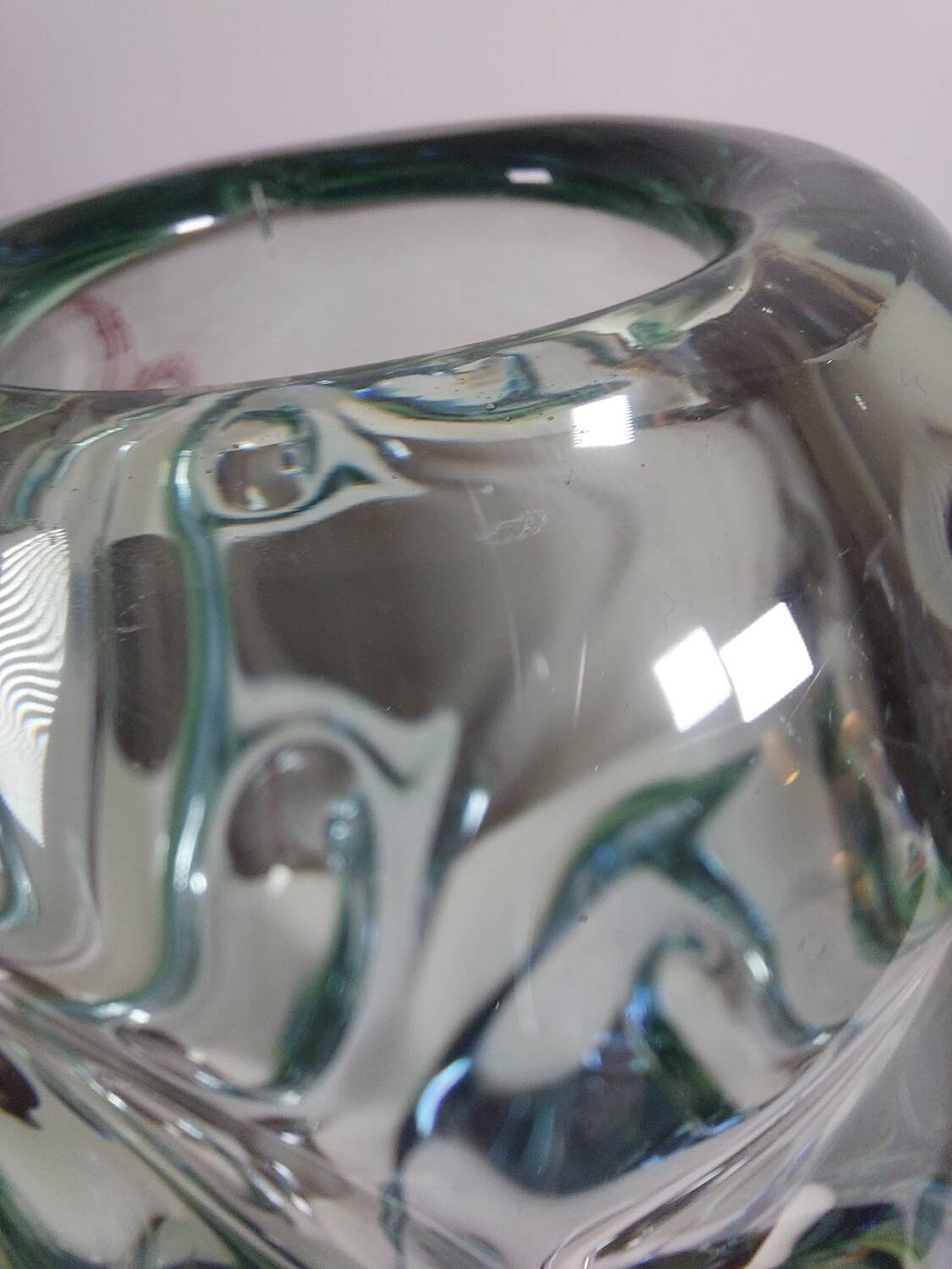 Organic glass vase by Jan Beránek Skrdlovice, mid-20th century.