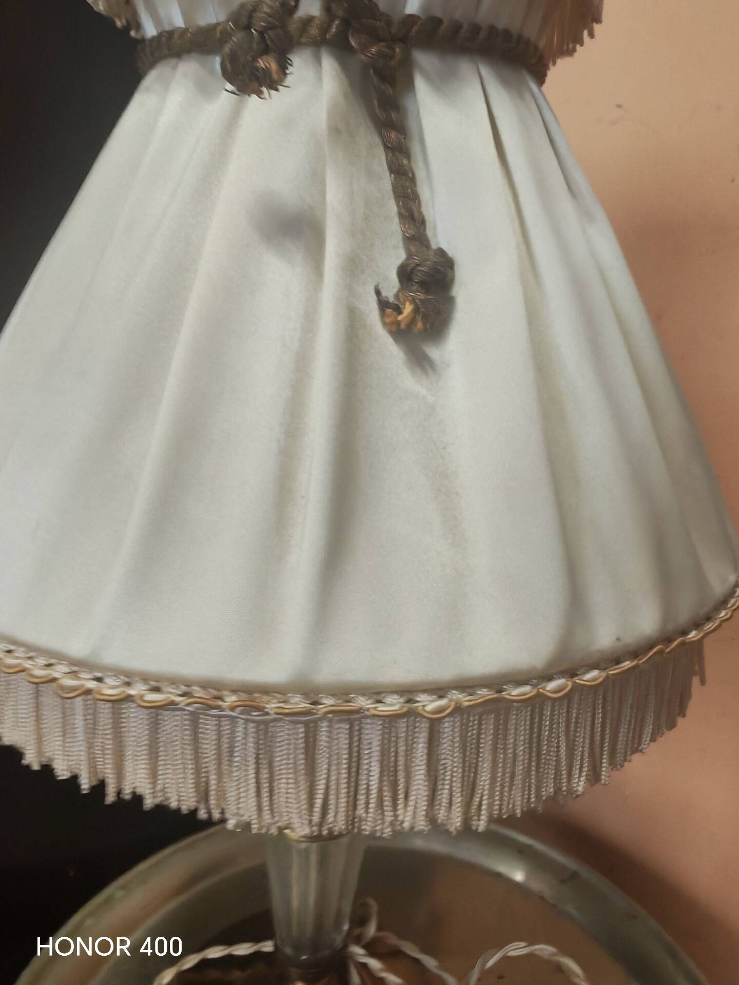 Table lamp in Hollywood Regency boudoir style from the 1950s.