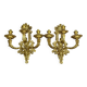 A pair of important gilt bronze wall sconces, Louis XVI style, 19th century.