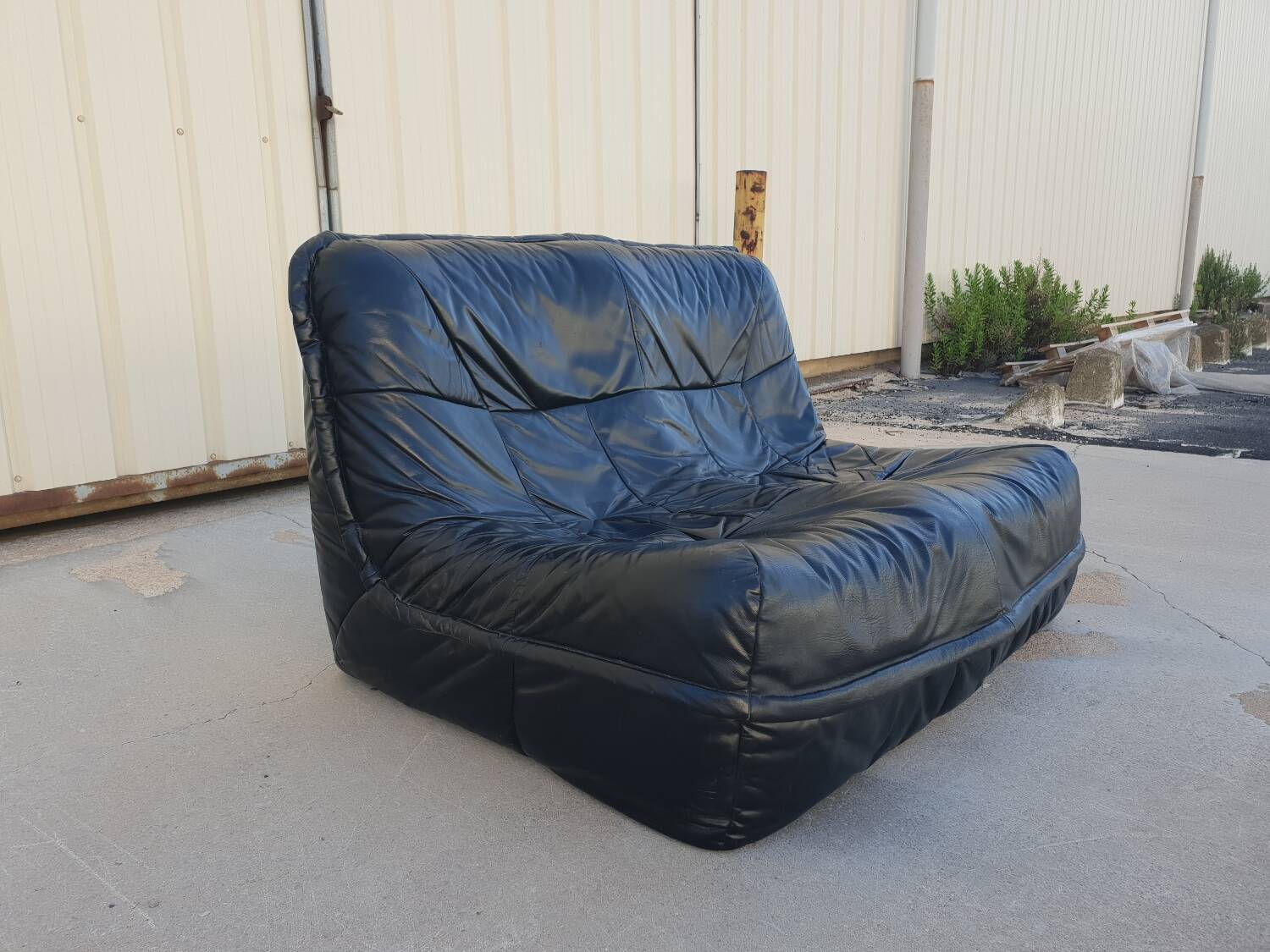 2 seater leather sofa 1970