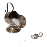 Argent Silver-Plated, Hand-Carved Footed Sugar Box with Dosing Spoon - Italian 1920s Retro Table Decor