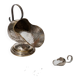 Argent Silver-Plated, Hand-Carved Footed Sugar Box with Dosing Spoon - Italian 1920s Retro Table Decor
