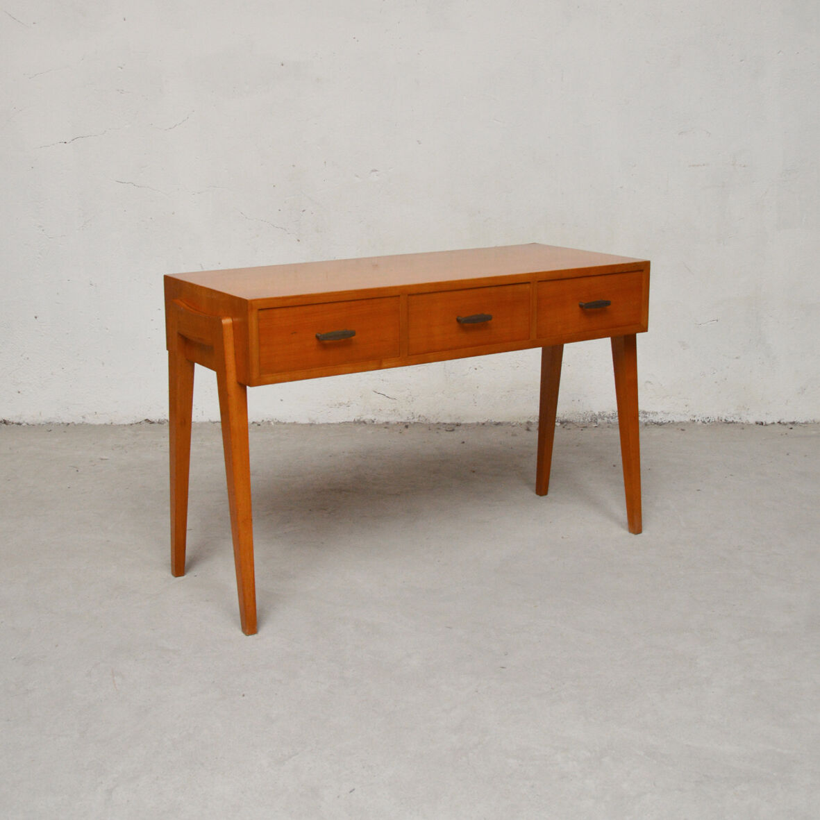 3-drawer console with compass feet, 1960