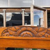 /Art Deco wardrobe with mirror in carved solid oak from the 20s/30s
