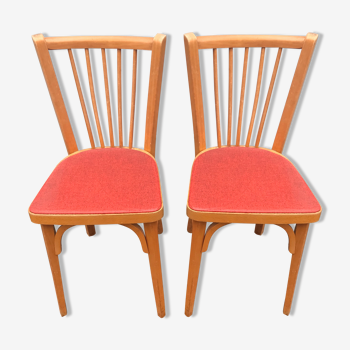 2 chaises bistrot Baumann rouge