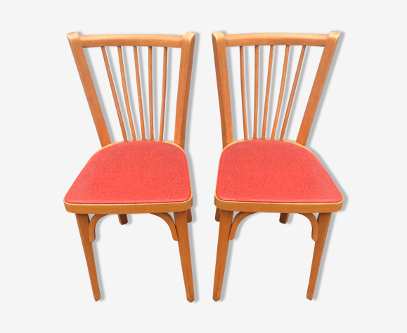 2 chaises bistrot Baumann rouge