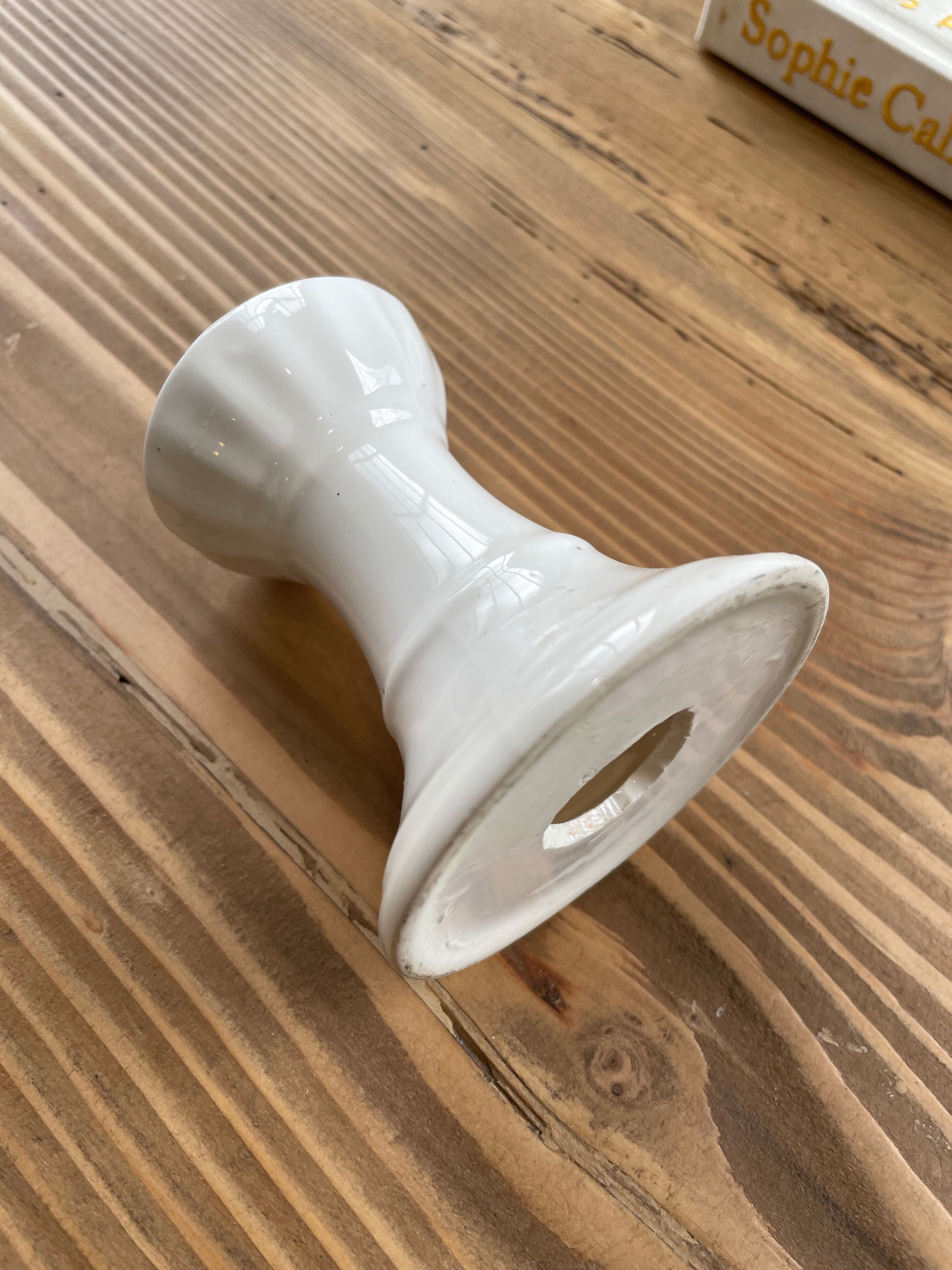 Vintage white ceramic candlestick