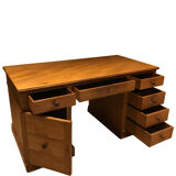 Bureau à caisson en chêne