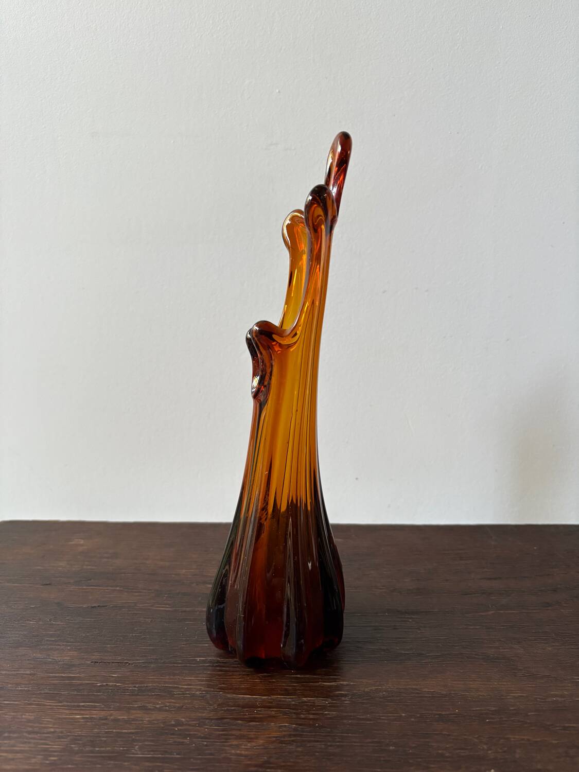 Vintage orange mid-century single-flower vase