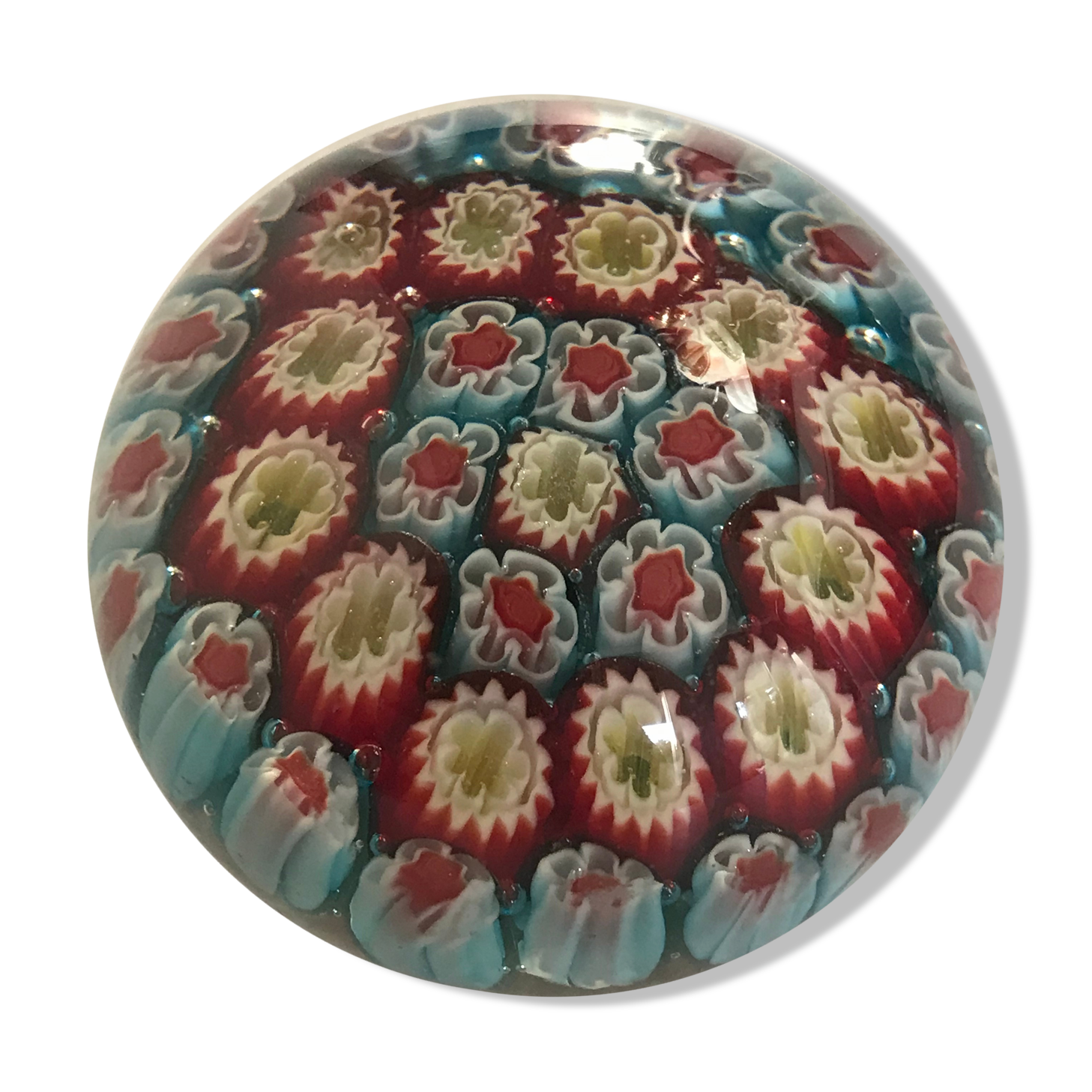 Millefiori Murano parchment paperweight