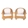 Pair of woven wicker armchairs
