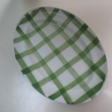 Old oval dish Moulin des loups Orchies green tiles