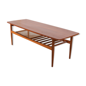 Table basse teck ET cannage