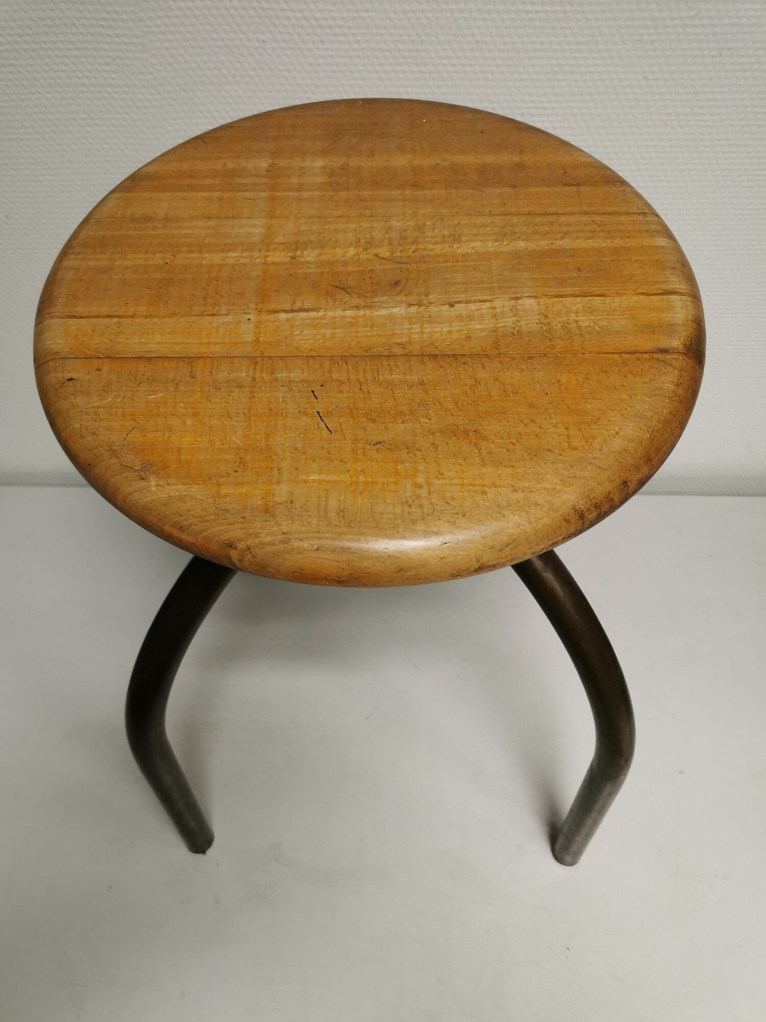 Set of 3 vintage stools of industrial style, medical office