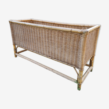 Vintage rattan planter