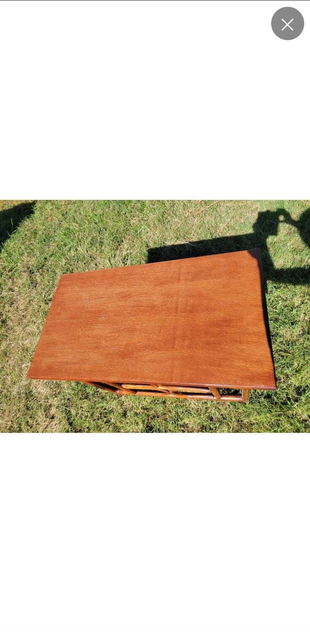 Bureau en bambou et rotin