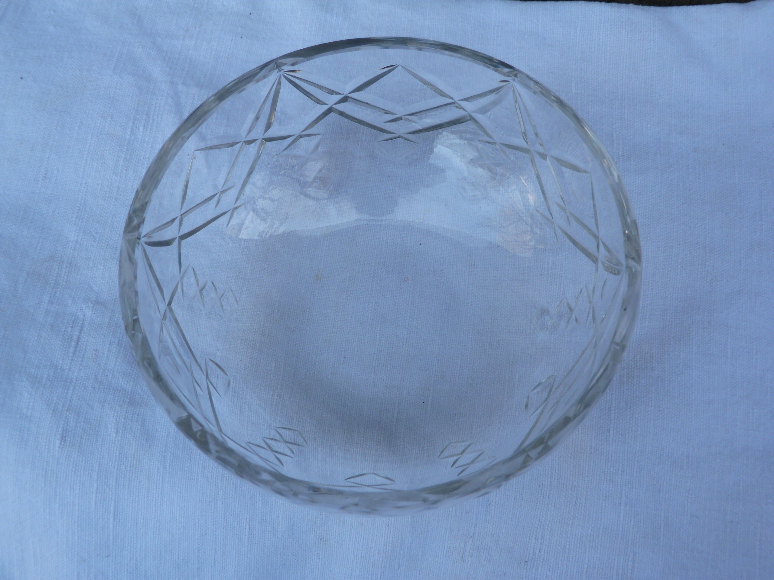 Saladier coupe ancien cristal Baccarat signé