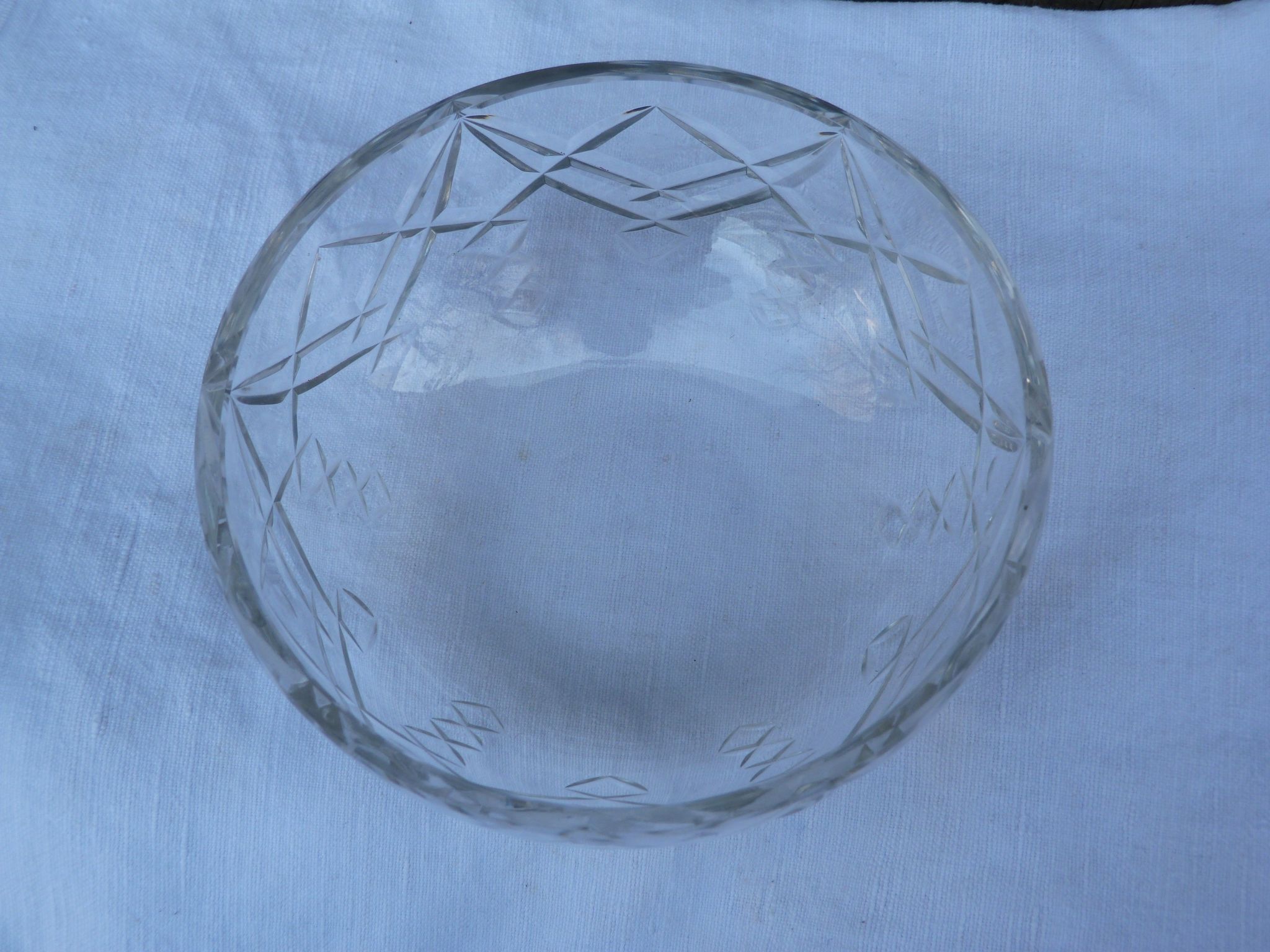 Salad bowl cut old crystal Baccarat signed