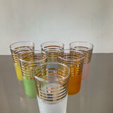 Series of 6 vintage glasses