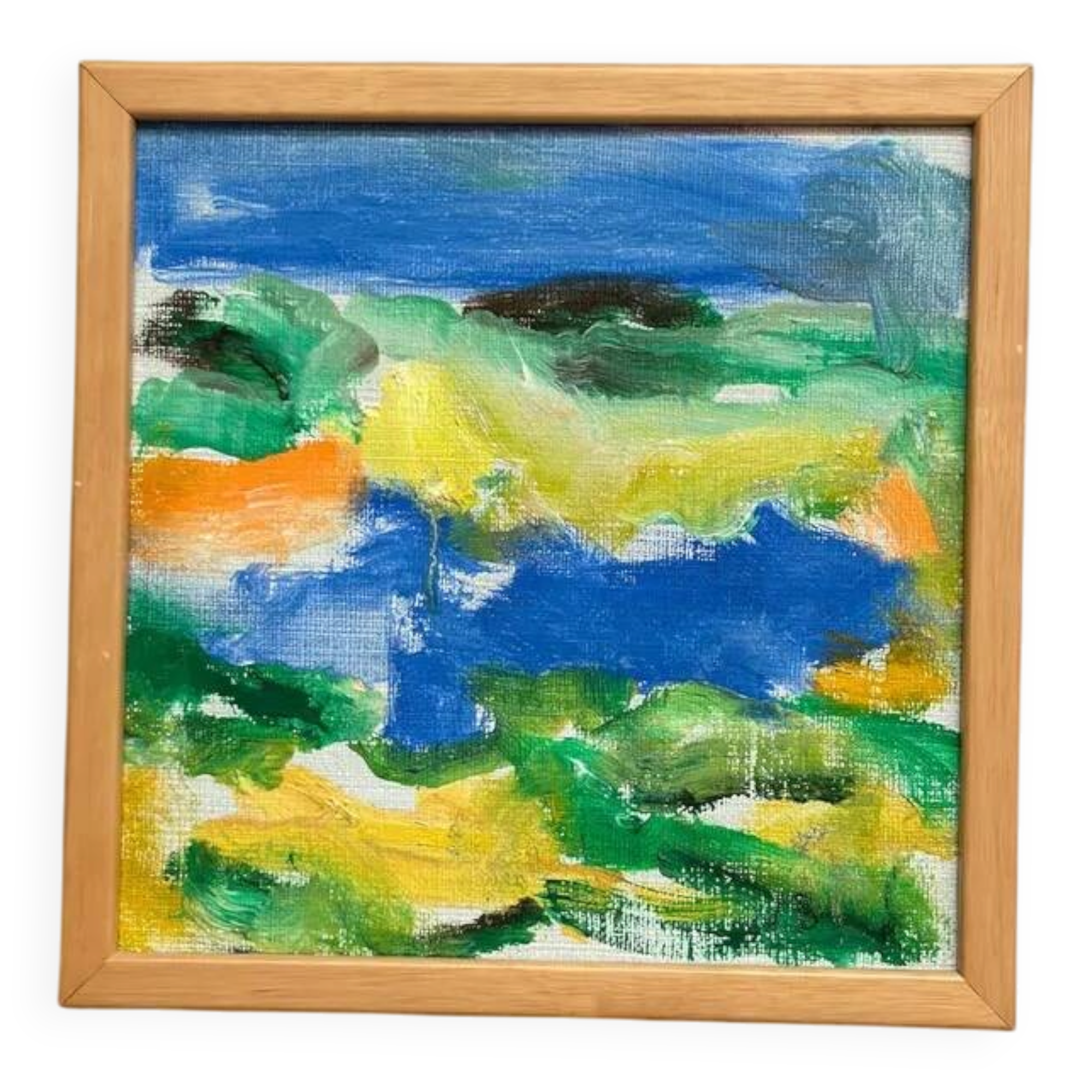 Huile sur toile originale suédoise – "Composition" par Inge Blomqvist