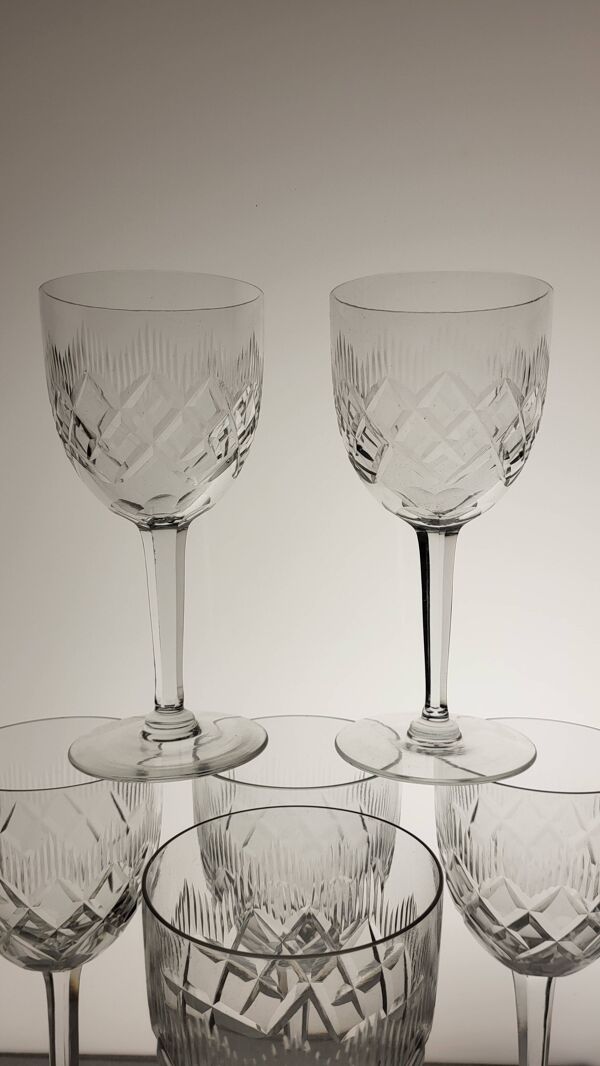 6 verres à eau / vin en cristal