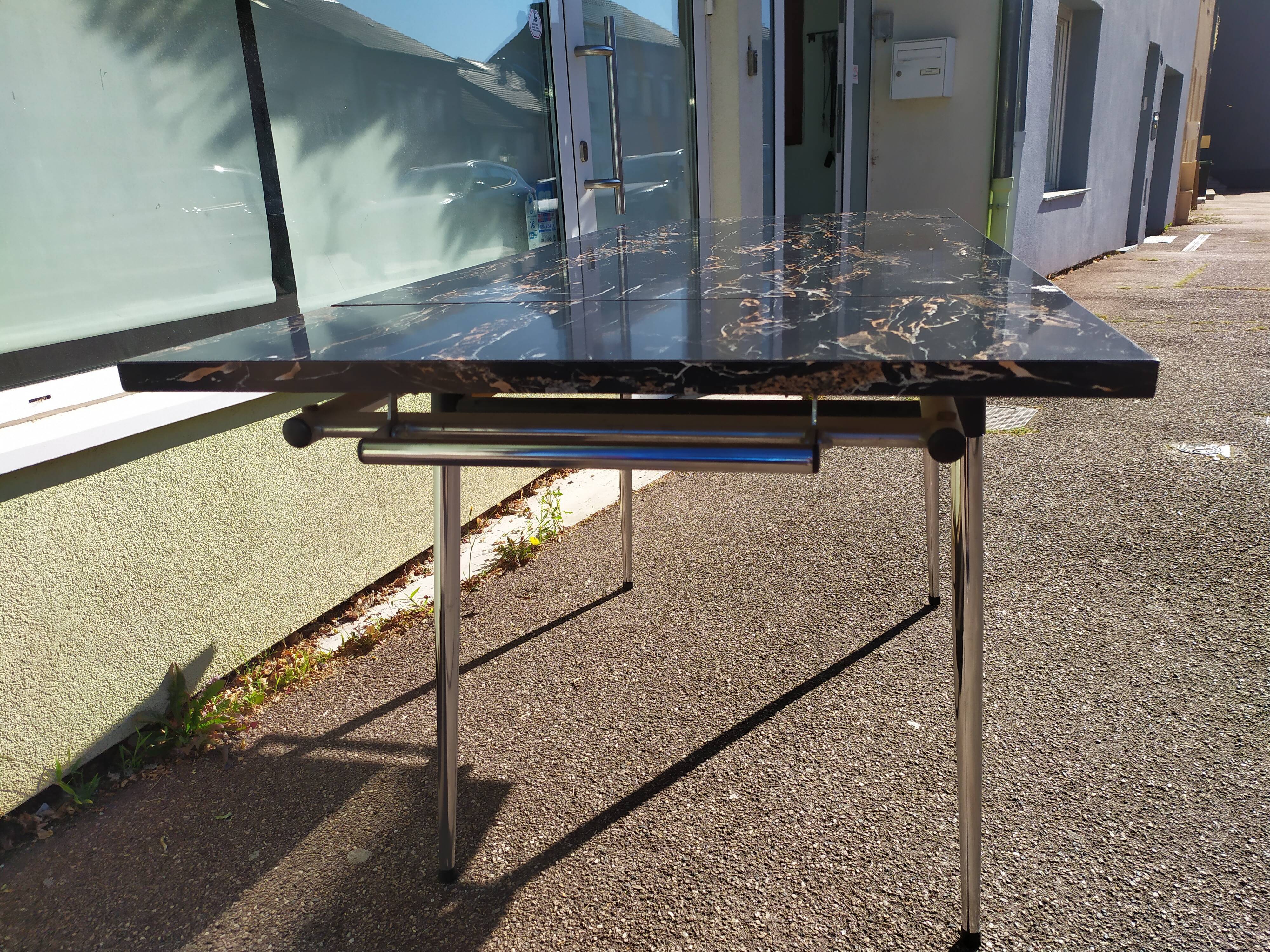 Formica black marble dining table - 1960 - Supermatic - vintage