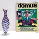 Vase pichet en verre de Murano attribuable à Toso avec des cannes bleues et jaunes