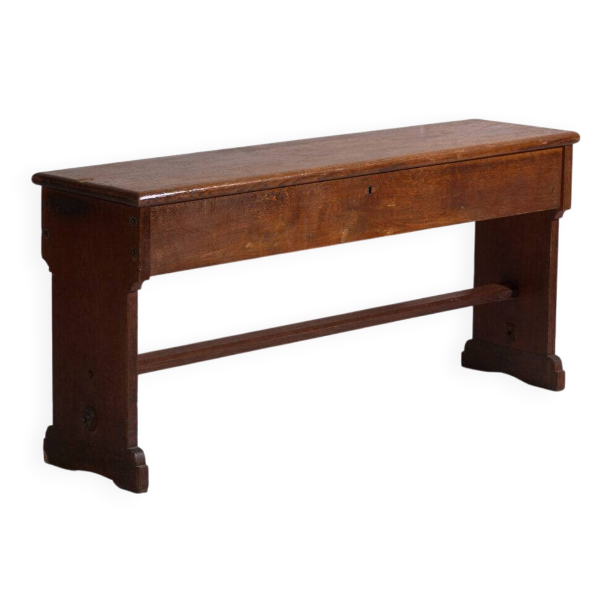 Antique organ bench with drawer in oak – Central Europe, circa 1920