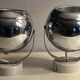 Pair of eye ball wall lights, space age, chrome, vintage, 70s