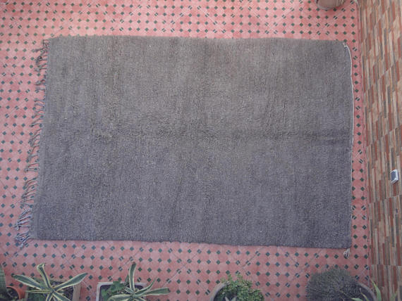 United gray carpet Beni Ouarain woollen Moroccan Berber 288 x 195 cm