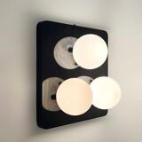 Unique 70s Lamp Wall Panel with Glossy Glass Spheres - Luxury Space Age Lighting