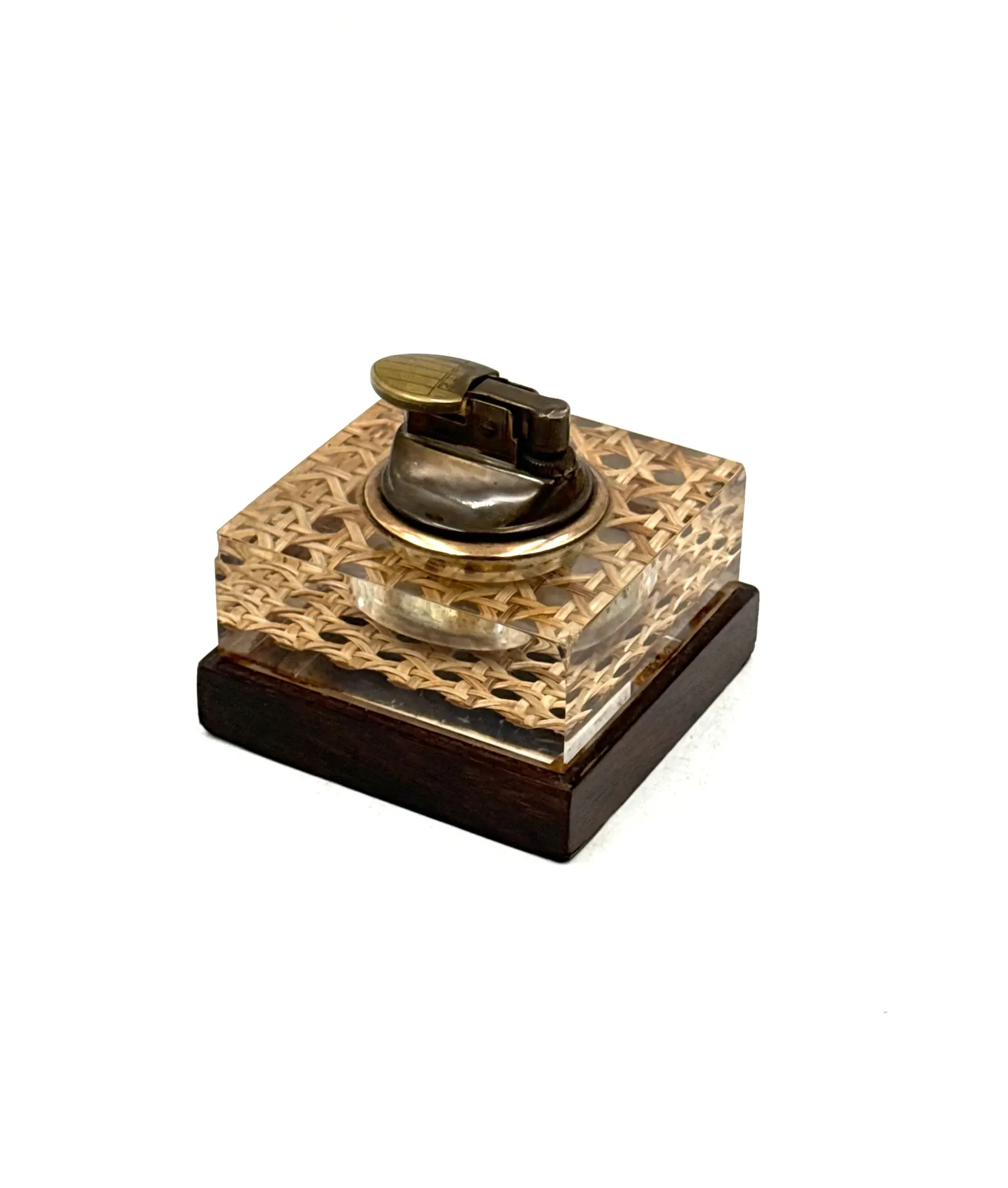 Mid-century lucite table lighter, Italy 1970s