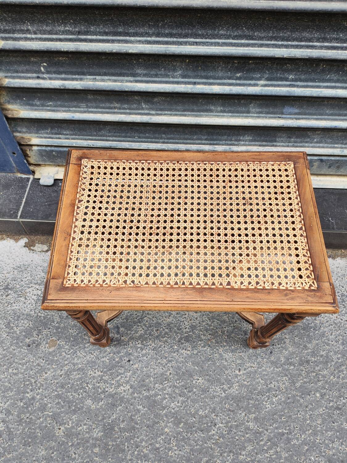 Wooden and cane bench