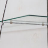 Wall rack 'sail' in chrome and glass