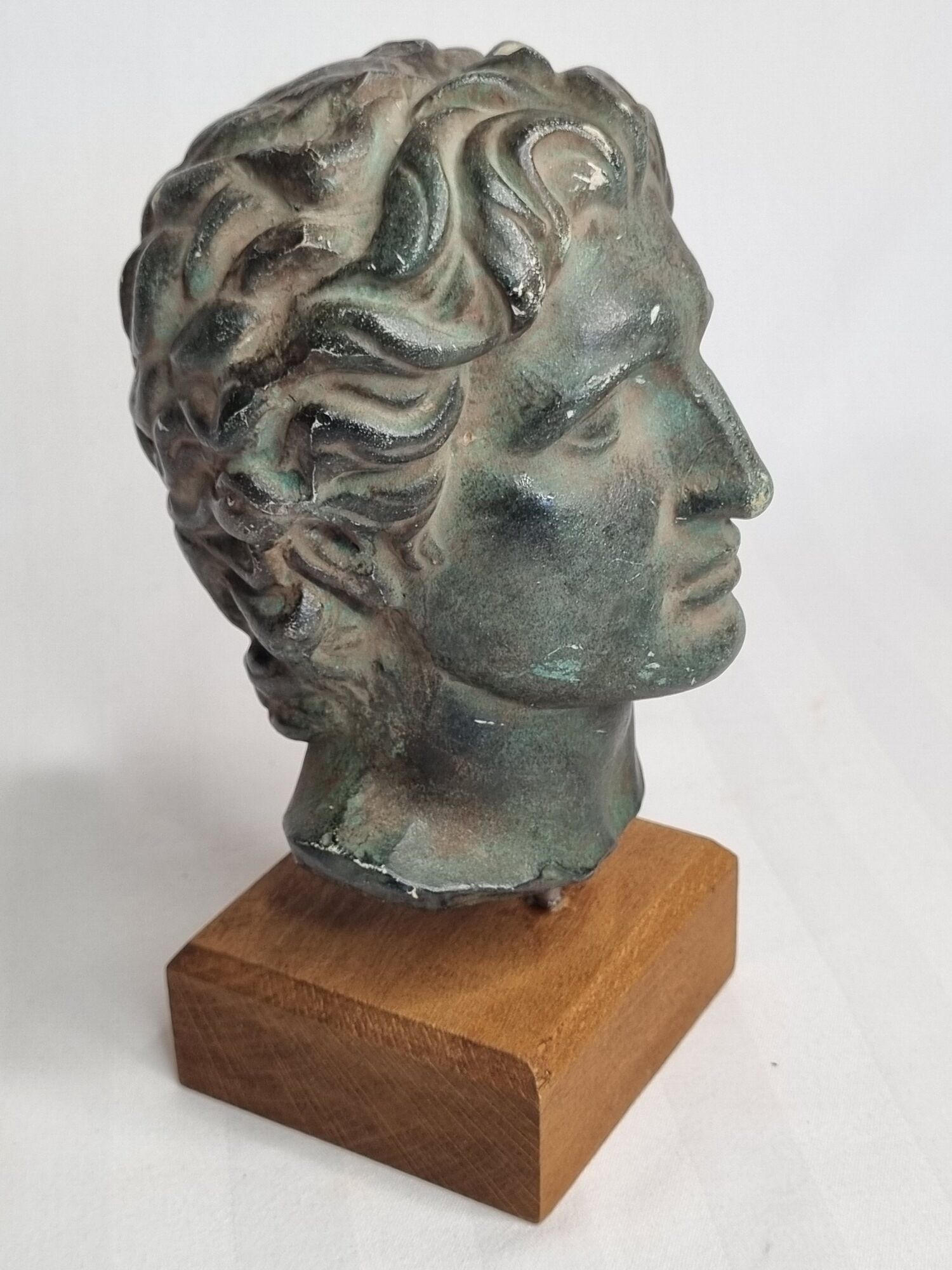 Bust of Alexander the Great in plaster in imitation of bronze