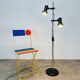 Miwi floor lamp with 2 vintage adjustable spots, black metal