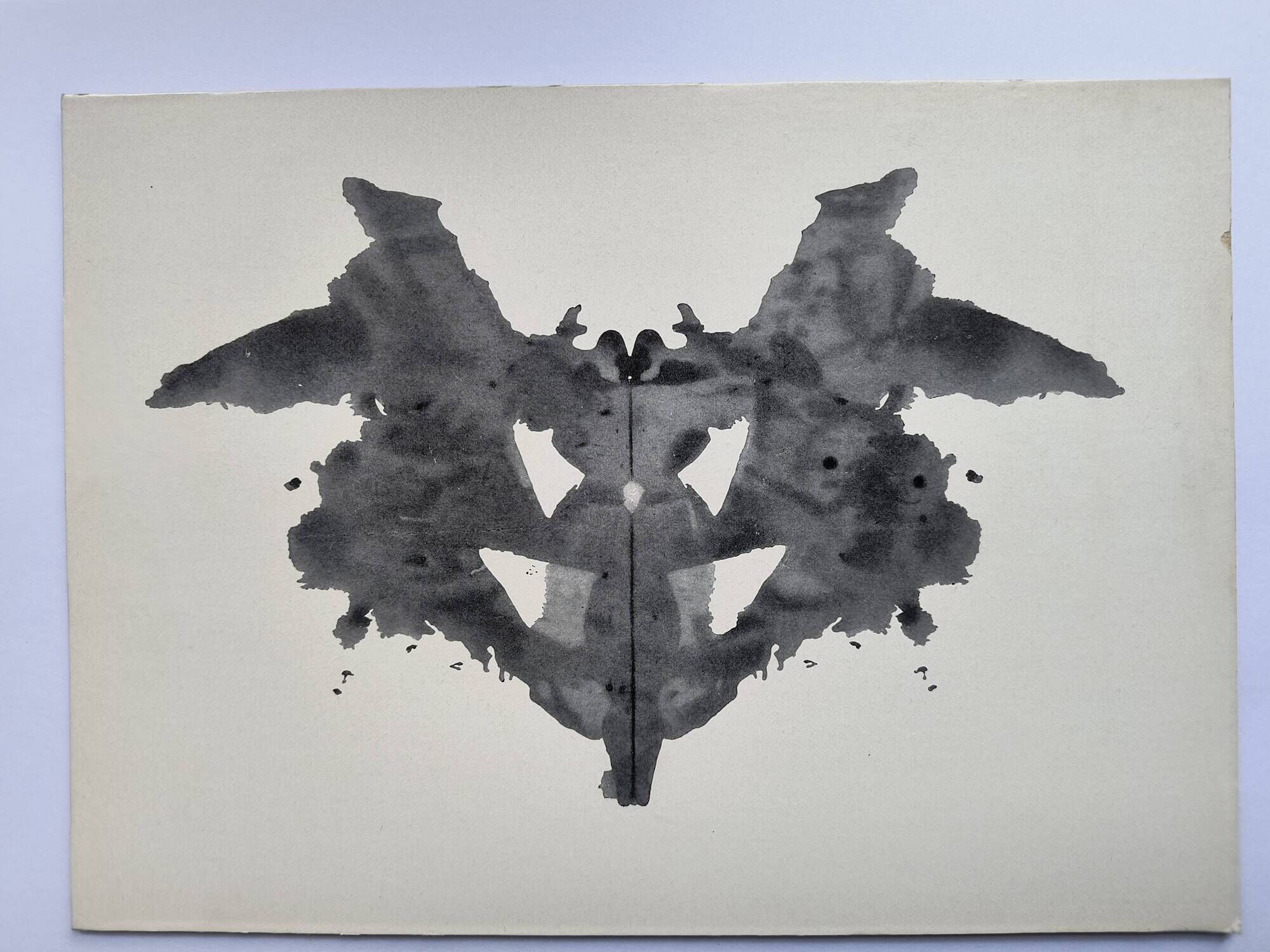Original Rorschach test card "Card I" – Psychology curiosity
