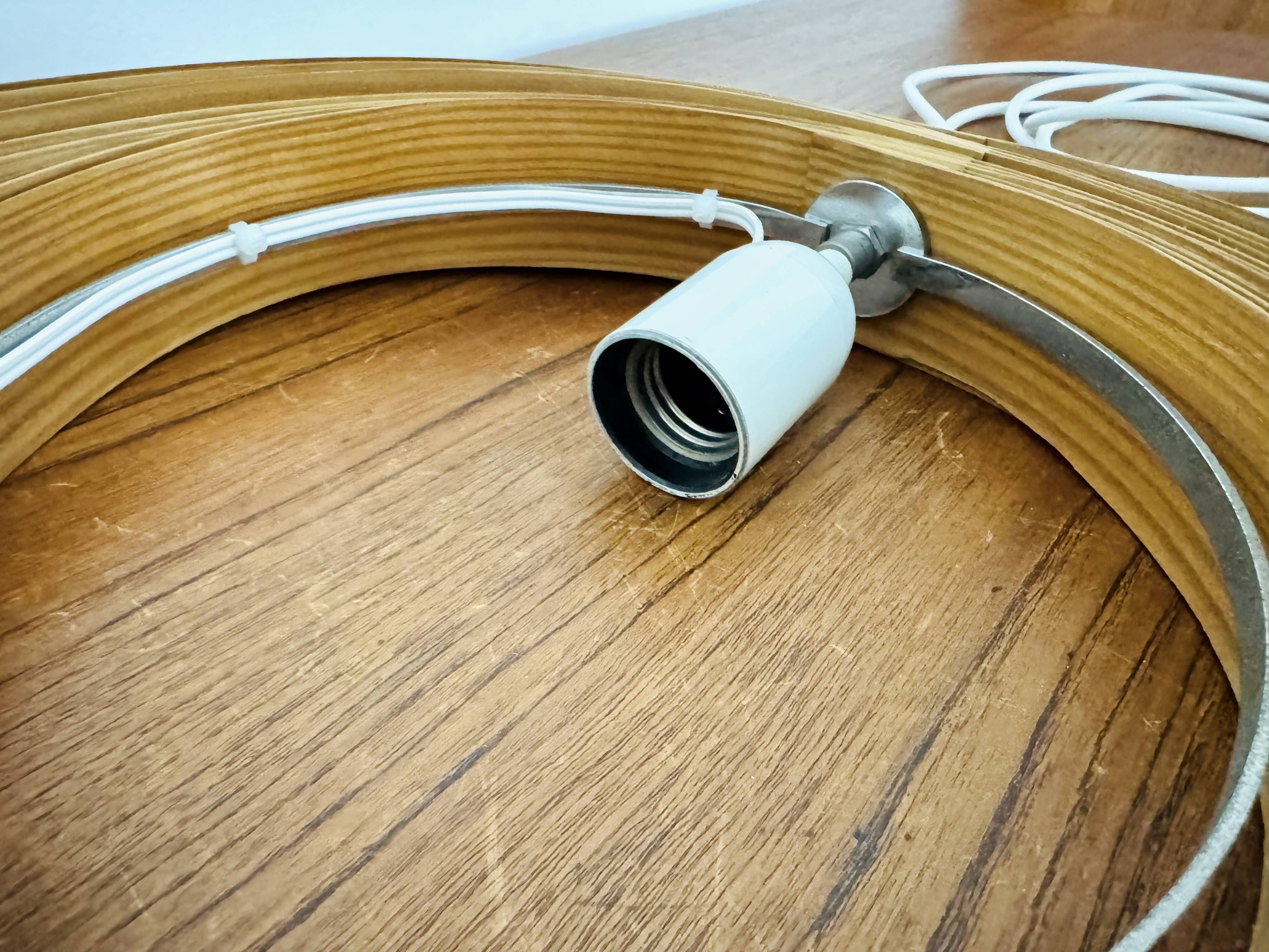 Wooden Double Moon Pendant Lamp